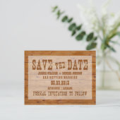 Rustiek Houten Save the Date Aankondigingskaart (Staand voorkant)