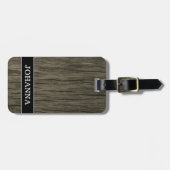 Rustiek Houten Uitkijkpatroon + Aangepaste Naam Ba Bagagelabel (Voorkant horizontaal)