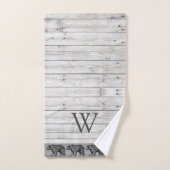 Rustiek Houten Wandelend Beer Monogram Bad Handdoek (Handdoek)