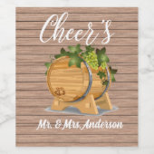 Rustiek houten wijnvat wijn etiket (Enkel label)