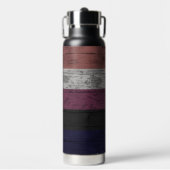 Rustiek Houtkorrel Genderfluid Pride Flag Stripe Waterfles (Voorkant)