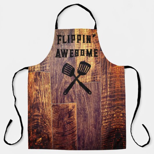 Rustiek houtnerfpatroon schort (Voorkant)