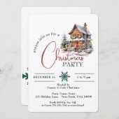 RUSTIEK HUIS IN SNEEUW, KERSTFEEST KAART (Voorkant / Achterkant)