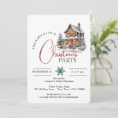 RUSTIEK HUIS IN SNEEUW, KERSTFEEST KAART (Staand voorkant)