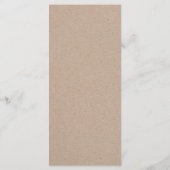 Rustiek huwelijksmenu. Modern kraft dinermenu Menu (Achterkant)