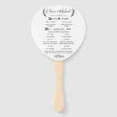 Rustiek huwelijksprogramma Orde der Gebeurtenissen Handwaaier (Voorkant)