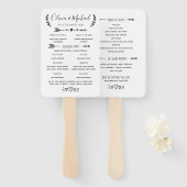 Rustiek huwelijksprogramma Orde der Gebeurtenissen Handwaaier (Voorkant en achterkant)