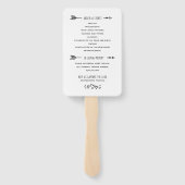 Rustiek huwelijksprogramma Orde der Gebeurtenissen Handwaaier (Achterkant)