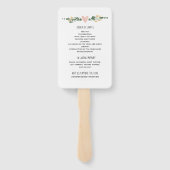 Rustiek huwelijksprogramma Orde der Gebeurtenissen Handwaaier (Achterkant)