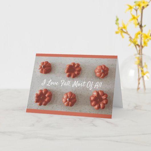 Rustiek Ik hou van Herfst pompoen Sinaasappel en g Kaart (Gele Bloem)