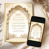 Rustiek Ivoor Goud Islamitisch Paleis Moslim Bruil Kaart