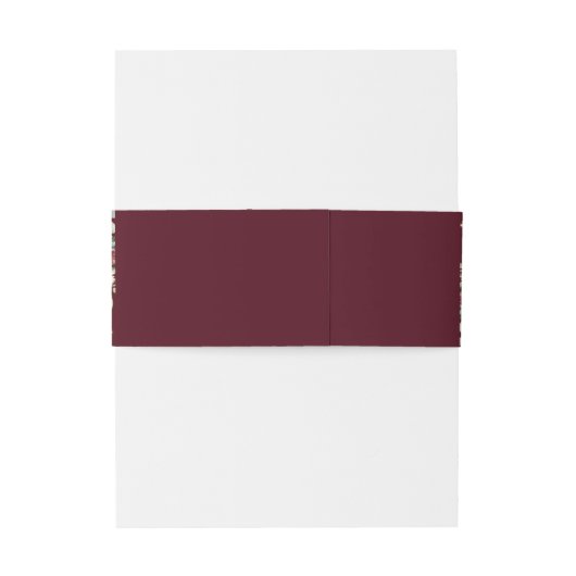 Rustiek Ivoor Rood Bourgondië Bloemengroen Huwelij Uitnodigingen Wikkel (Achterkant Voorbeeld)