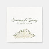 Rustiek Ivoor Wit Boho Bloemen Boeket Bruiloft Servet (Voorkant)