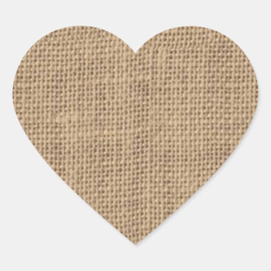 Rustiek jute ontwerp hart sticker (Voorkant)
