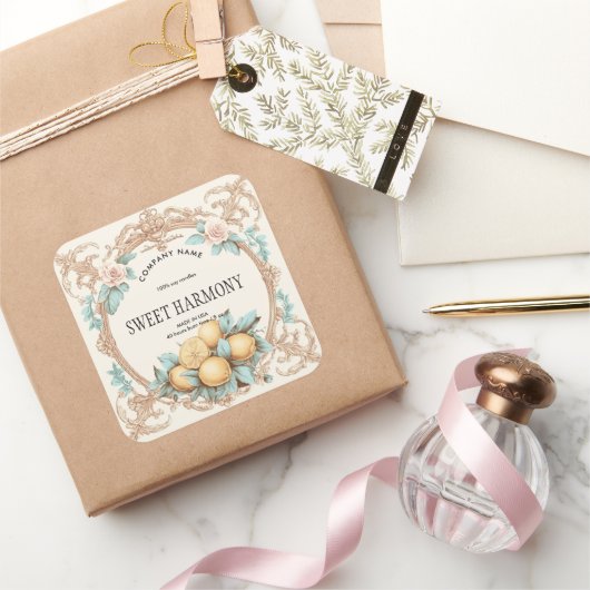 Rustiek  kaars product label citroenpot (Geschenken)