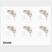 Rustiek katoen & Eucalyptus bruiloft Ronde Sticker (Vel)