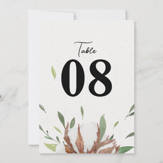 Rustiek Katoen Groen Trouwtafel Nummers (Voorkant)