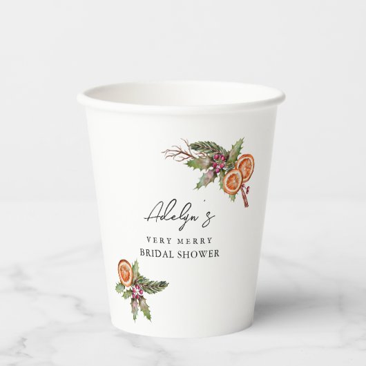 Rustiek kerst botanisch Vrijgezellenfeest Papieren Bekers (Voorkant)