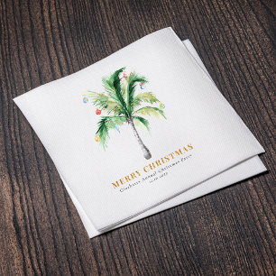 Rustiek Kerst Palm Tree Waterverf Papier Servet
