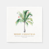 Rustiek Kerst Palm Tree Waterverf Papier Servet (Voorkant)