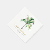 Rustiek Kerst Palm Tree Waterverf Papier Servet (Hoek)