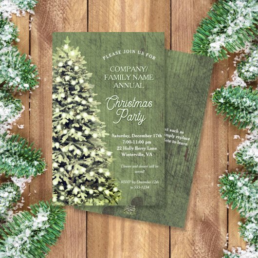 Rustiek Kerstboom Groen Bedrijf Vakantie Party