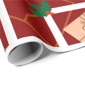 Rustiek kerstcadeau inpakpapier met Holly An (Rol Hoek)