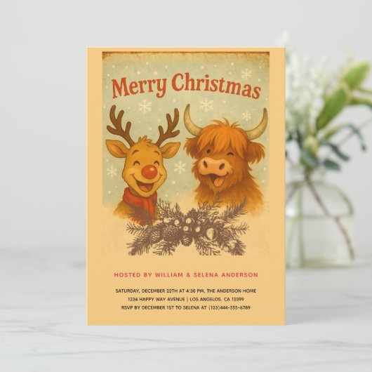 Rustiek Kerstfeest Kaart (Staand voorkant)