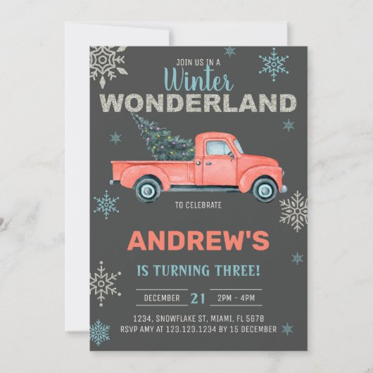 Rustiek kerstfeest uitnodigen kaart (Voorkant)