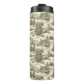  rustiek kerstland winterlandschap thermosbeker (Voorkant)