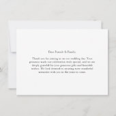 Rustiek Kerstmis Groen Bruiloft Bedankkaart (Achterkant)