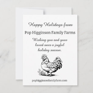Rustiek  Kip Boerderij Feestdagenkaart