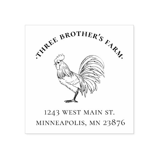  & Rustiek Kippeei Kartonadres Rubberstempel (Afrduk)