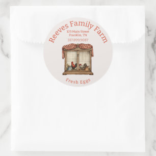 Rustiek kippenhok Homestead Egg Label Sticker