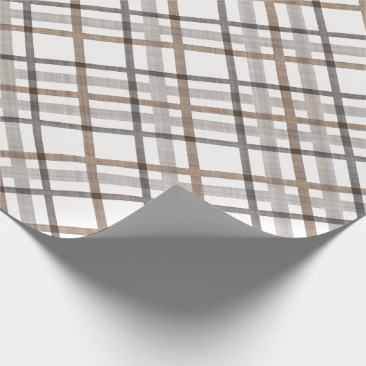 Rustiek klassevol elegant neutraal speelpatroon cadeaupapier (Hoek)