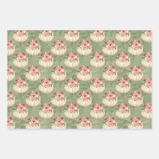 rustiek klein pompoen patroonfeestdecor inpakpapier vel (Voorkant 2)