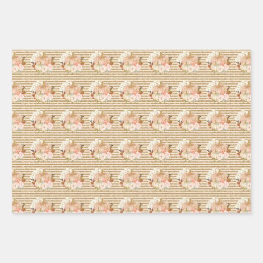 rustiek klein pompoen patroonfeestdecor inpakpapier vel (Voorkant)