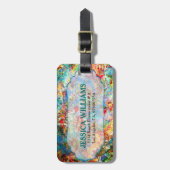 Rustiek Kleurrijk Bloemen Grunge Patroon Bagagelabel (Voorkant verticaal)