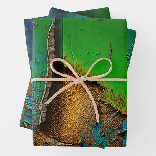 Rustiek, Kleurrijk, Schilferende Verf, Inpakpapier Vel (In situ)
