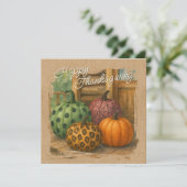 Rustiek Kleurrijke Herfst Pompoenen Vakantie Kaart (Staand voorkant)