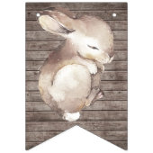Rustiek konijntje bruin en wit Baby shower Vlaggetjes (Eerste vlag)