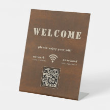 Rustiek Koper Bruin Metaal wifi Welkom