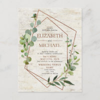 Rustiek koper geometrisch groen berken Briefkaart