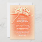 Rustiek  Koraal Kleur bruiloft uitnodiging (Voorkant)