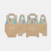Rustiek Kraft Blue Raindrops Baby shower Bedankdoosjes (Uitgevouwen)