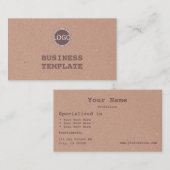 Rustiek Kraft Papier Bruin Eenvoudig met Logo Visitekaartje (Voorkant / Achterkant)