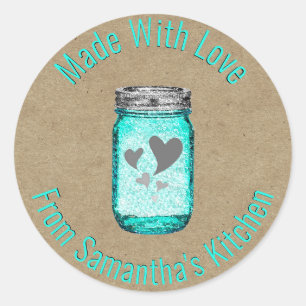 Rustiek Kraft Papier Keukenlabel Mason Jar Gemaakt Ronde Sticker