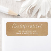 Rustiek Kraft Script Bruiloft Retouradres Etiket (Insitu)