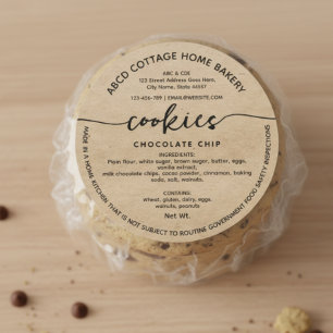 Rustiek Kraftpapier Cookies Label Cottage label