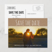 rustiek kraftpapier | Sla de datum paar foto Aankondigingskaart (Voorkant / Achterkant)